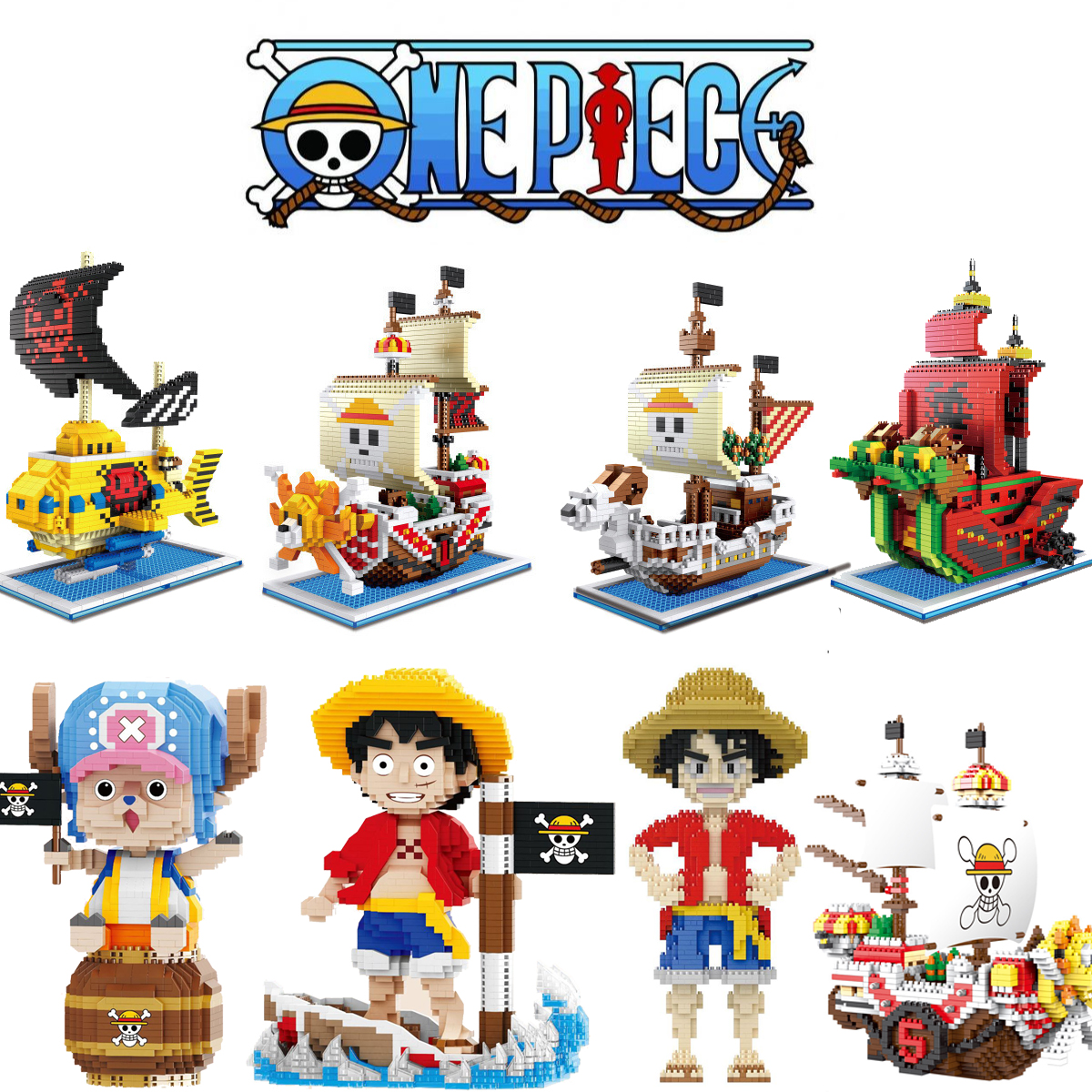 Model Kit One Piece Ship - One Piece Building Blocks Luffy Chopper
