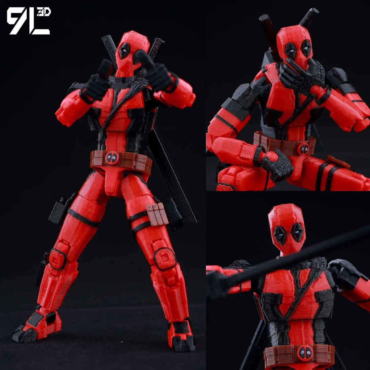 Model Kit Deadpool - 9L3D Printed Deadpool Wolverine Anime Characters