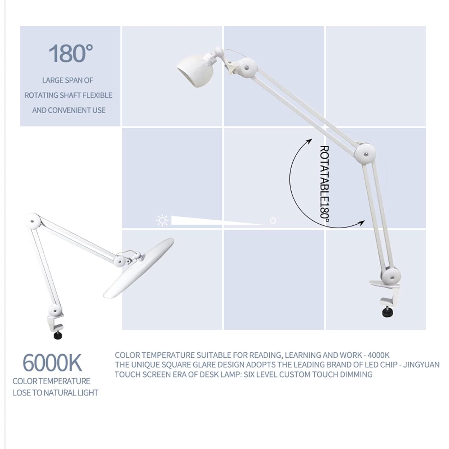 24W LED Desk Lamp with Clam 19 - Model Kit Led บทวิจารณ์และราคา