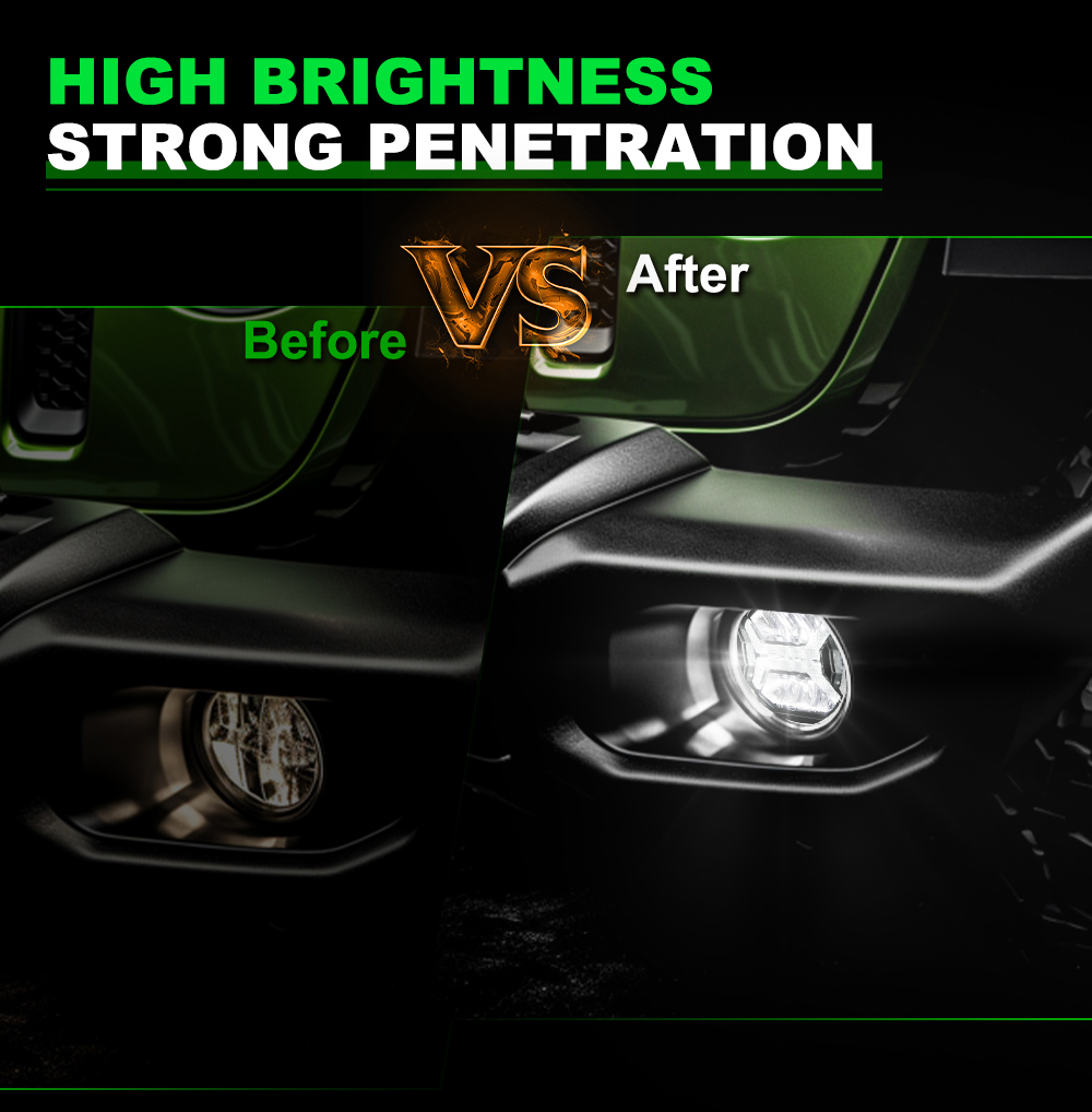1 Pair 60W 4 Inch LED Fog Ligh - Model Kit Jeep บทวิจารณ์และราคา