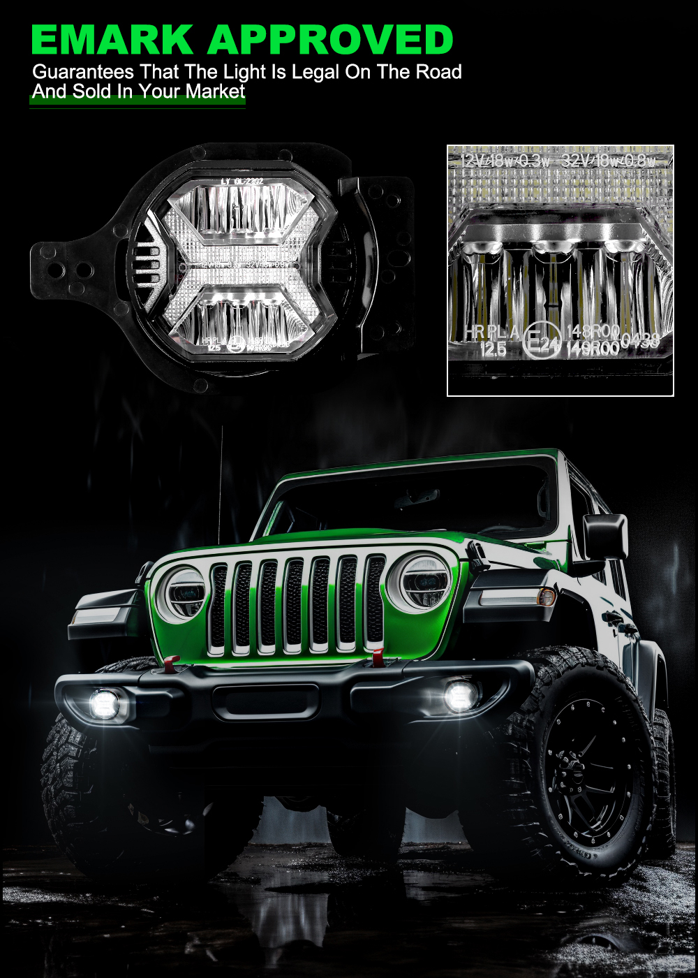 1 Pair 60W 4 Inch LED Fog Ligh - Model Kit Jeep บทวิจารณ์และราคา