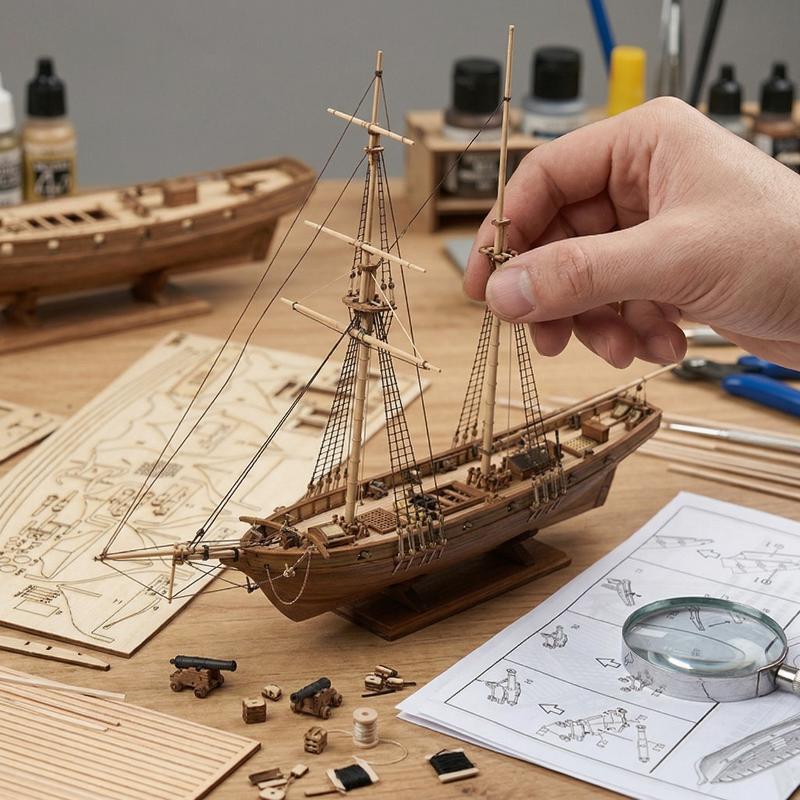 Wooden Ship Model Kit - DIY Sa - Model Kit Lucario บทวิจารณ์และราคา